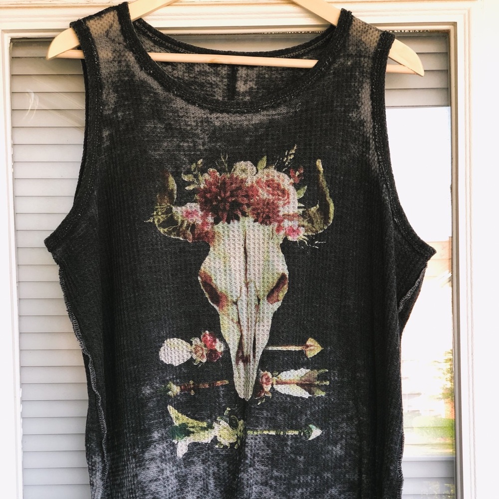 Distressed STEERHEAD muscle tank by T PARTY